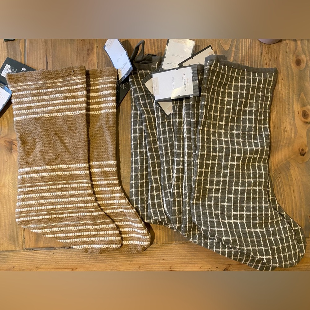 NWT Studio Mcgee stocking bundle. 7 green & 2 beige